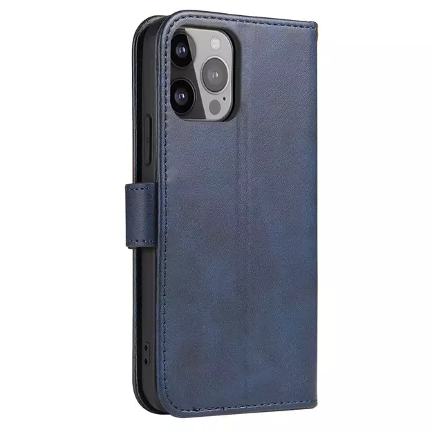 Flip Stand Wallet Case for iPhone 15 Pro Max Magnet Case - Blue 9
