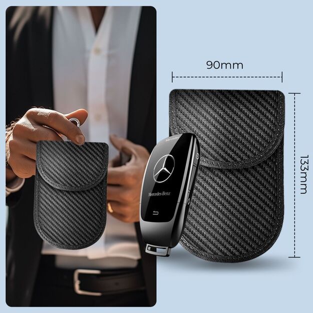 Tech-Protect KLR100 RFID Blocking Car Key Case - Black - Carbon 2
