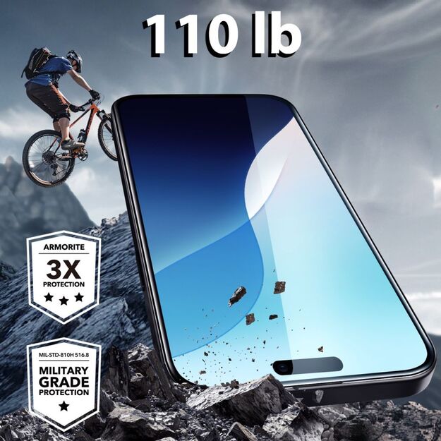 ESR Armorite Tempered Glass for iPhone 16 Pro Max - with Black Frame 1
