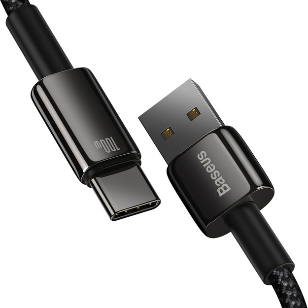Baseus Tungsten Gold USB-A to USB-C Cable 480Mb/s 100W 1m Black (CAWJ000001) 2