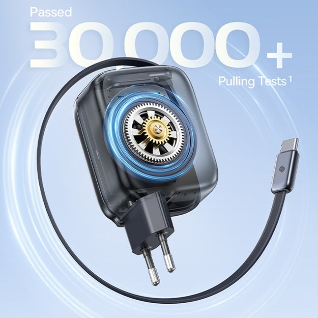 Baseus EnerCore CJ11 45W Wall Charger with USB-C Port and Retractable USB-C Cable - Black 10