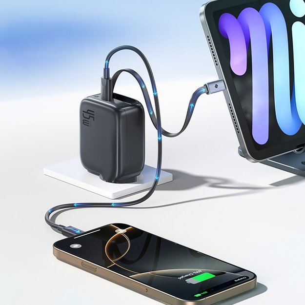 Baseus EnerCore CJ11 45W Wall Charger with USB-C Port and Retractable USB-C Cable - Black 7