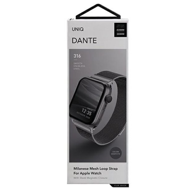 Uniq Dante Stainless Steel strap for Apple Watch 1/2/3/4/5/6/7/8/SE/SE2 38/40/41mm - graphite 1