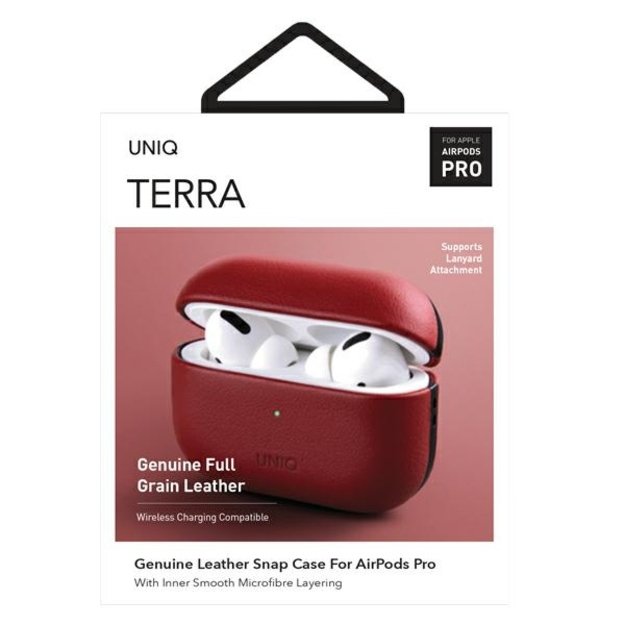Uniq Terra Genuine Leather case for AirPods Pro - red 6