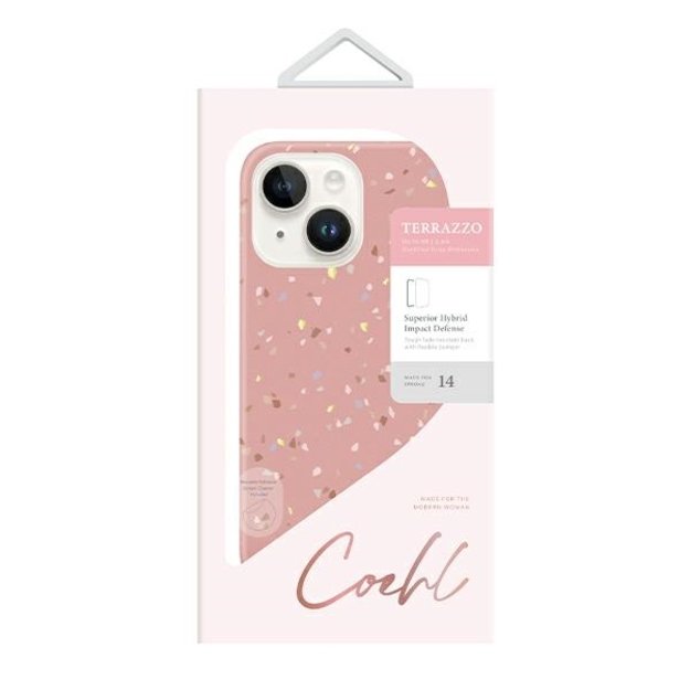 Uniq Coehl Terrazzo case for iPhone 14 - pink 4