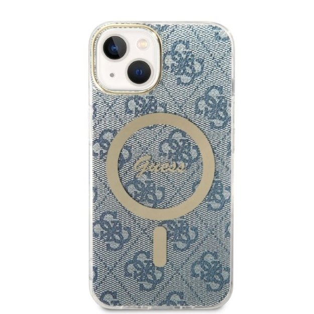 Set Guess GUBPP14MH4EACSB Case+ Charger iPhone 14 Plus 6.7  blue/blue hard case 4G Print MagSafe 2