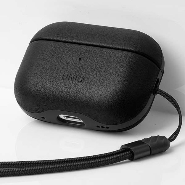Uniq Terra Genuine Leather case for AirPods Pro 2 - black 1
