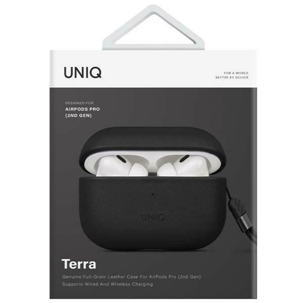 Uniq Terra Genuine Leather case for AirPods Pro 2 - black 4