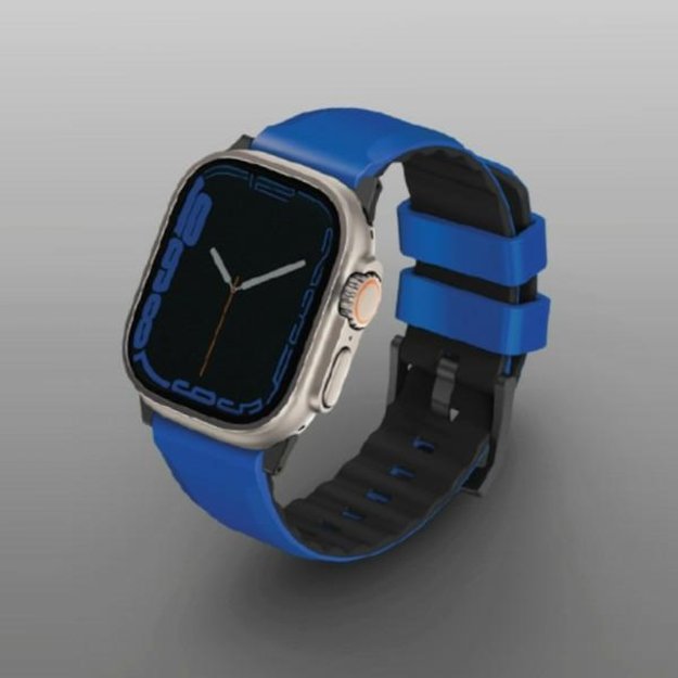 Uniq Linus Airosoft Silicone Strap for Apple Watch 1/2/3/4/5/6/7/8/SE/SE2/Ultra 42/44/45/49mm - Blue 2