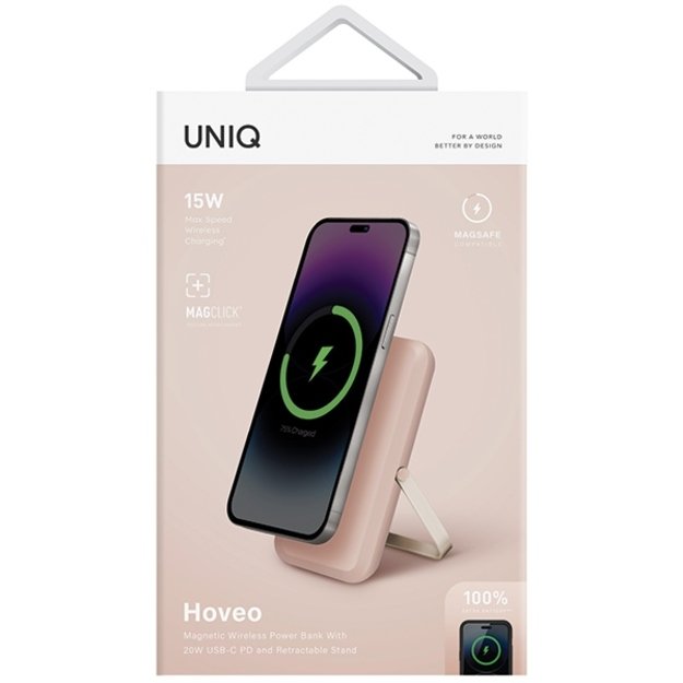 Powerbank Uniq Hoveo magnetic 5000mAh USB-C 20W PD - pink 6