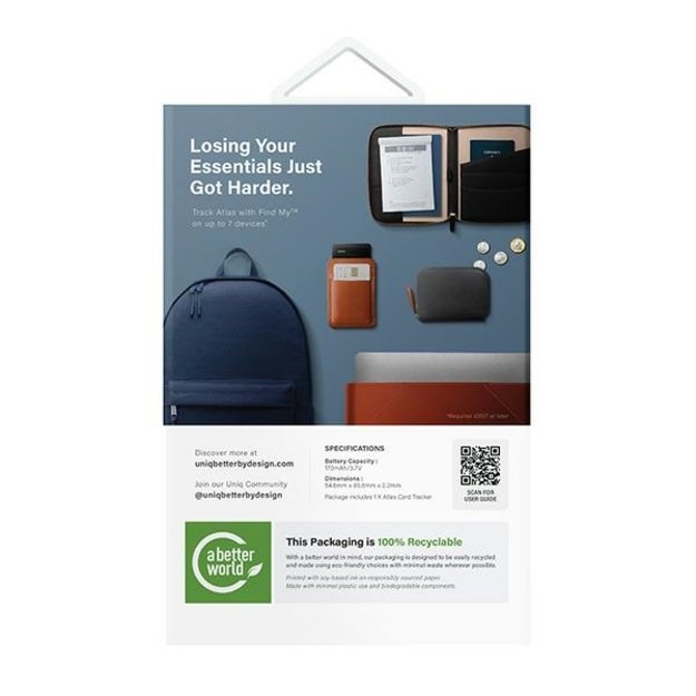 Uniq NFC locator Atlas gray/graphite Uniq-ATLASCARDTRK-GRAPHITE 6