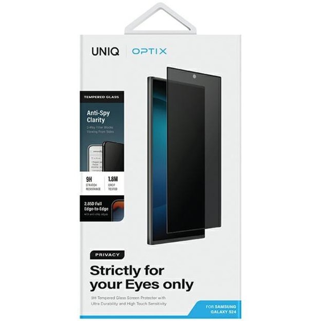 Uniq Optix Privacy tempered glass for Samsung Galaxy S24 with applicator 1
