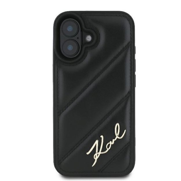 Karl Lagerfeld Quilted Signature iPhone 16 Plus Case - Black 2
