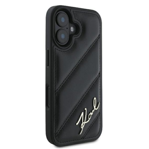 Karl Lagerfeld Quilted Signature iPhone 16 Plus Case - Black 3