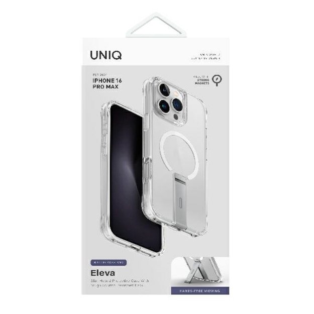 Uniq Eleva with Vertica Stand Case for iPhone 16 Pro Max - Transparent 4