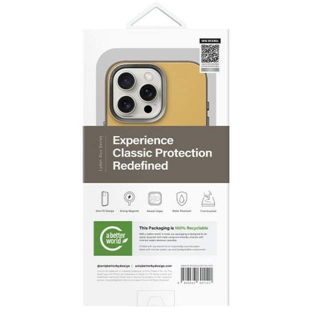 Uniq Lyden DS iPhone 16 Pro 6.3&quot  Magclick Charging case yellow-gray/yellow-gray 6