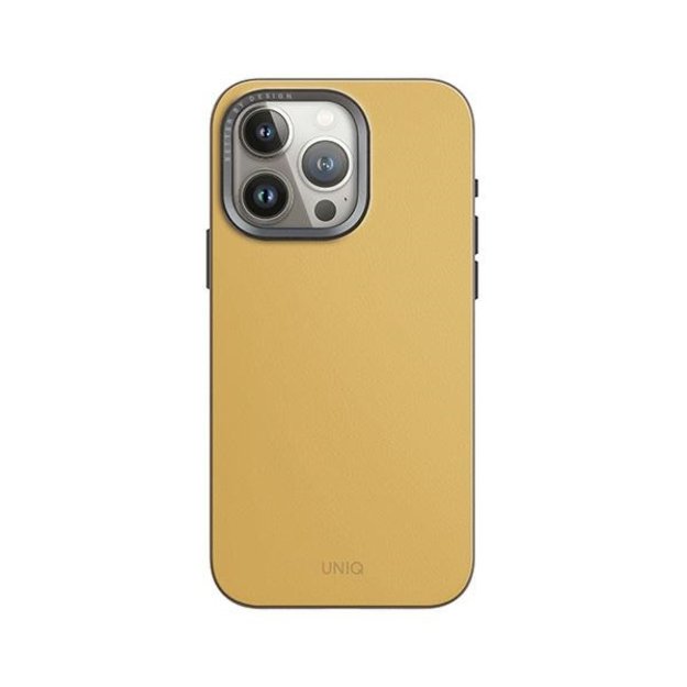Uniq Lyden DS iPhone 15 Pro 6.1&quot  Magclick Charging case canary yellow-flint grey 1