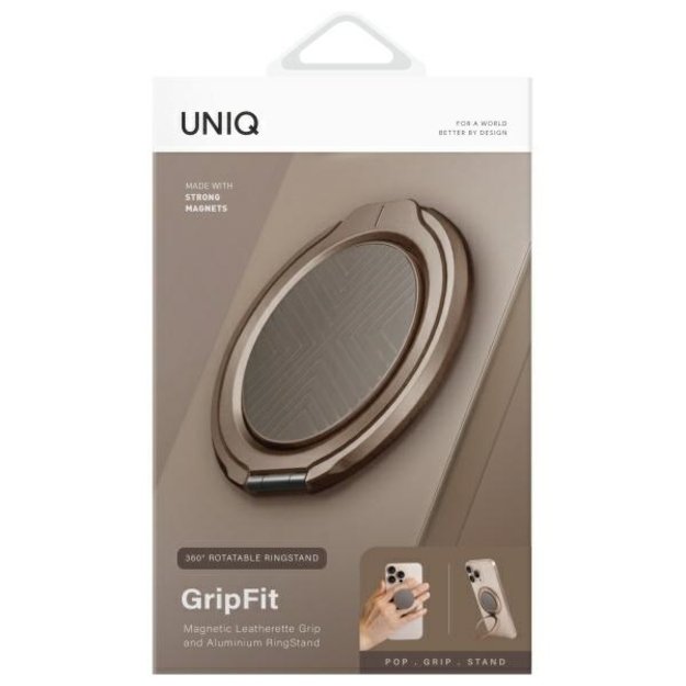 Uniq Gripfit 360 Magnetic Mount&amp Kickstand Magnetic Holder gray/flint gray 1