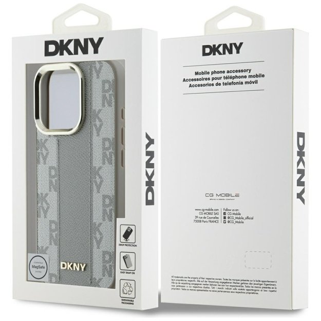 DKNY Checkered Pattern Magsafe iPhone 16 Pro Case - Beige 7