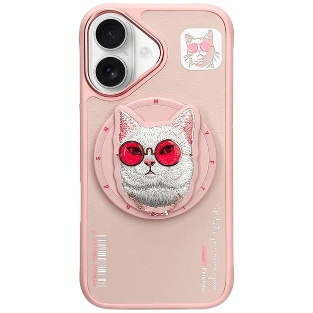 Nimmy Glasses Cool Cat MagSafe Case for iPhone 16 - Pink