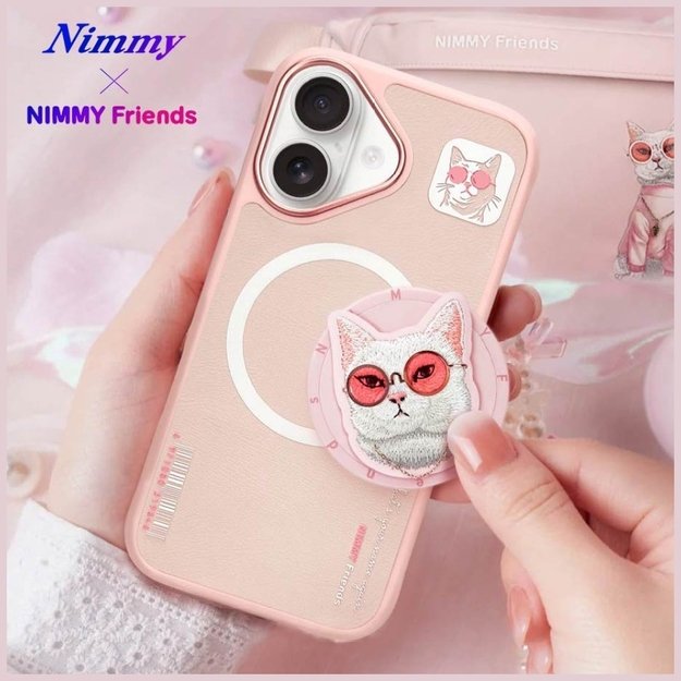Nimmy Glasses Cool Cat MagSafe Case for iPhone 16 - Pink 15