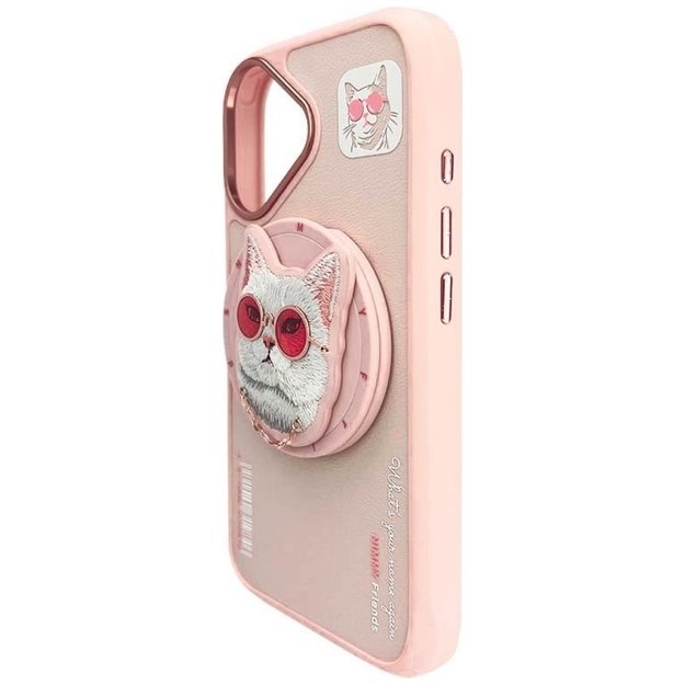 Nimmy Glasses Cool Cat MagSafe Case for iPhone 16 - Pink 3
