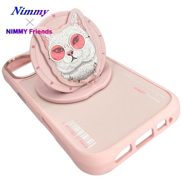 Nimmy Glasses Cool Cat MagSafe Case for iPhone 16 - Pink 14