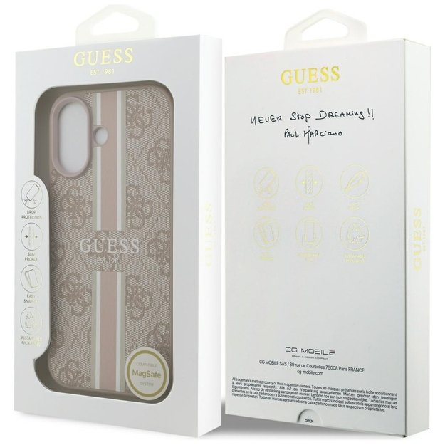 Guess 4G Printed Stripes MagSafe Case for iPhone 17 - Pink 7