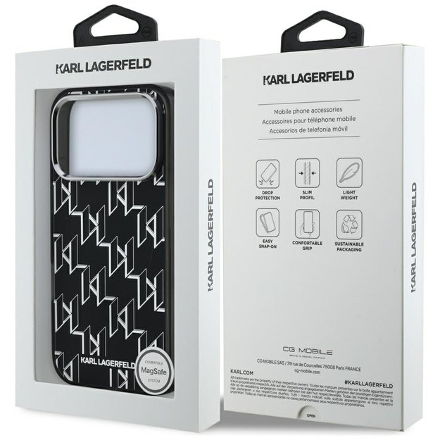 Karl Lagerfeld IML KL Monogram MagSafe Case for iPhone 17 Pro - Black 7