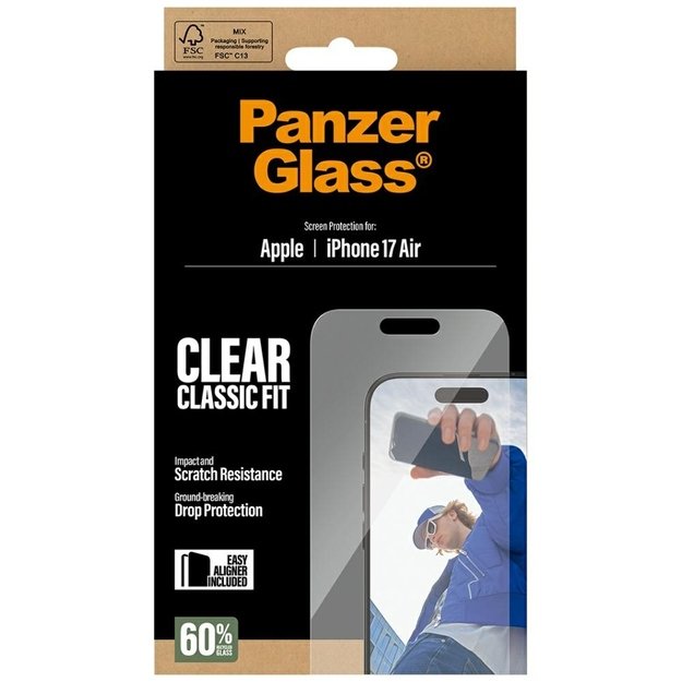 PanzerGlass Classic Fit EasyAligner Tempered Glass for iPhone Air 4