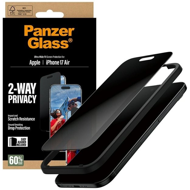 PanzerGlass Ultra-Wide Fit EasyAligner Privacy Glass for iPhone Air 4