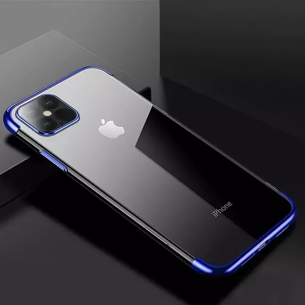 Clear Color Case Gel TPU Electroplating frame Cover for iPhone 13 mini blue 17