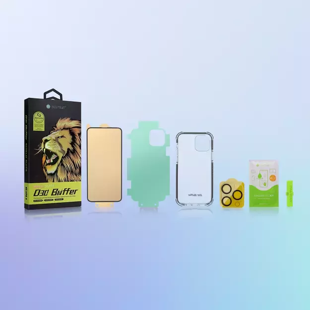 Bestsuit 6in1 set for iPhone 11 Pro Max case / flexi tempered glass / foil on the back / camera glass / cloths / applicator (D30 Buffer) 6