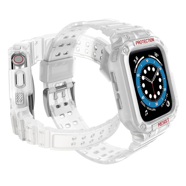 Protect Strap Band for Apple Watch 38/40/41mm Armored Case Strap - Transparent 10