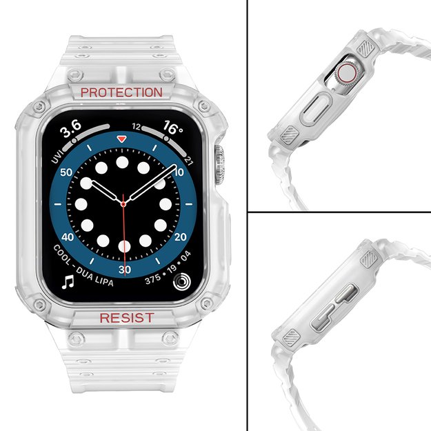 Protect Strap Band for Apple Watch 38/40/41mm Armored Case Strap - Transparent 11