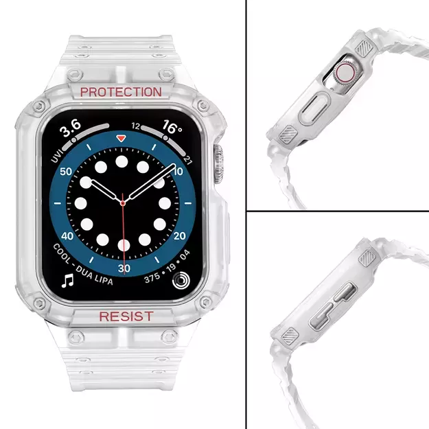Protect Strap Band for Apple Watch 38/40/41mm Armored Case Strap - Transparent 3