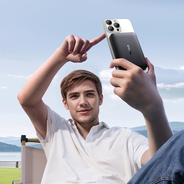 Baseus EnerFill FM12 10000mAh 22.5W Qi2 Power Bank MagSafe Compatible with Baseus Simple USB-C 20V/3A 30cm Cable - Black 5