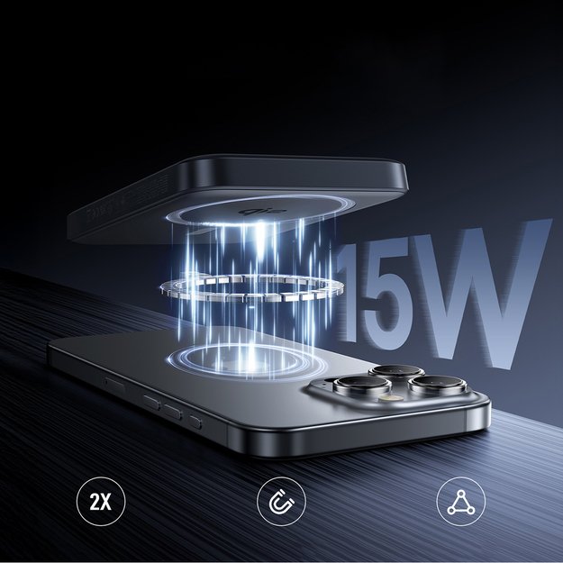 Baseus EnerFill FM12 10000mAh 22.5W Qi2 Power Bank MagSafe Compatible with Baseus Simple USB-C 20V/3A 30cm Cable - Black 3