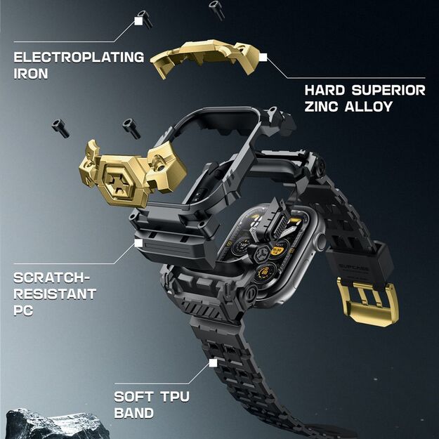 Supcase Unicorn Beetle Ore Case for Apple Watch 10/11 (46 mm) - Black and Gold 3