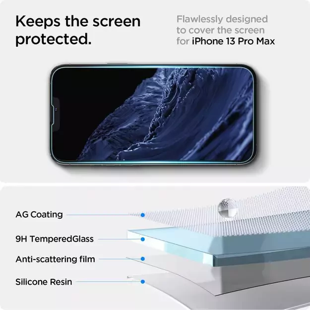 Spigen Glas.tR EZ Fit Tempered Glass for iPhone 13 / 13 Pro / 14 / 16e 2