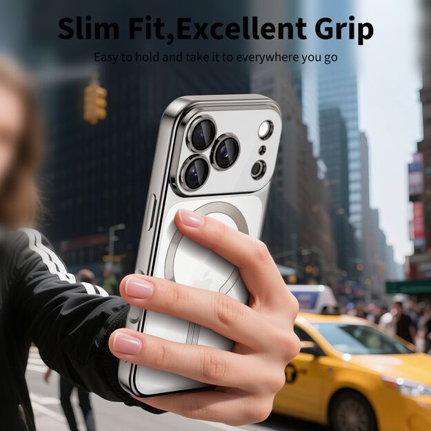 Tech-Protect MagFlex MagSafe case for iPhone 17 Pro - transparent silver 4