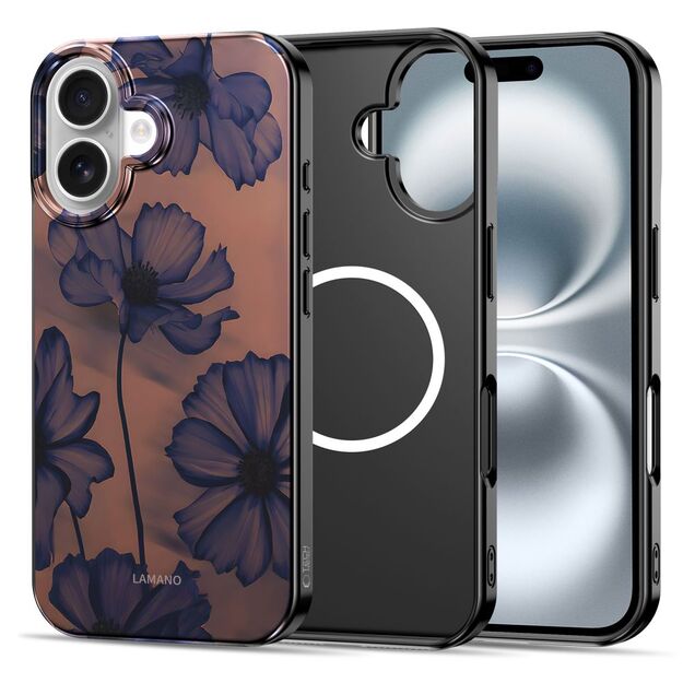 Tech-Protect Lamano MagSafe case for iPhone 16 - brown-purple 2