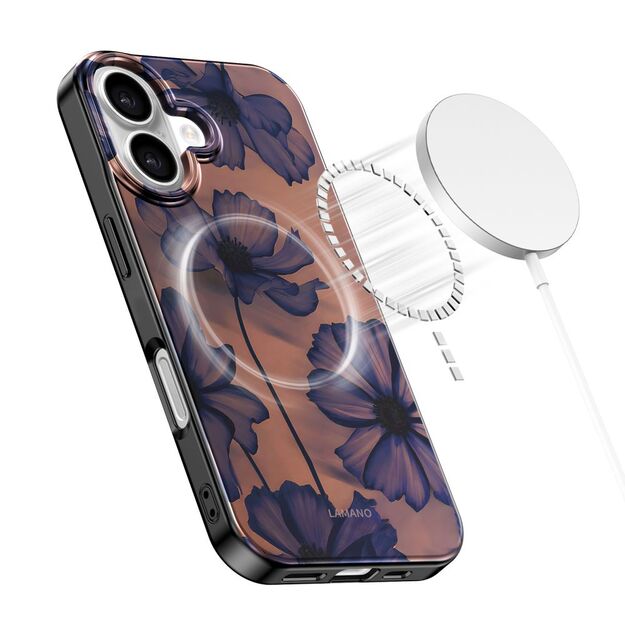 Tech-Protect Lamano MagSafe case for iPhone 16 - brown-purple 4