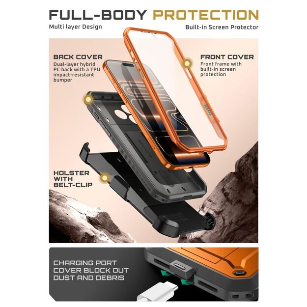Supcase Unicorn Beetle Pro Case for iPhone 17 Pro - Orange 5