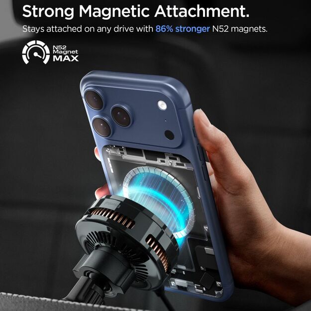 Spigen Essential EV25MFAQ Magnetic MagSafe Car Air Vent Mount - Black 3