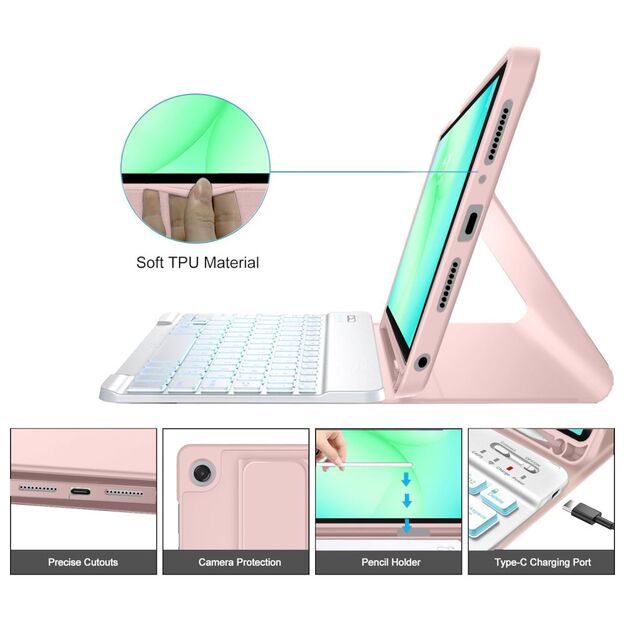 Tech-Protect SC Pen Case for Samsung Galaxy Tab A9+ / A11+ Plus 11.0 X210 / X215 / X216 / X230 / X235 / X236 - Pink 4