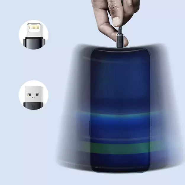Baseus Crystal Shine Series cable USB cable for fast charging and data transfer USB Type A - Lightning 2.4A 1.2m blue (CAJY000003) 15