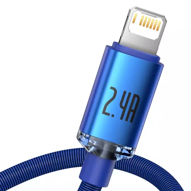 Baseus Crystal Shine Series cable USB cable for fast charging and data transfer USB Type A - Lightning 2.4A 1.2m blue (CAJY000003) 1