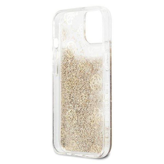 Guess GUHCP13SLGPEGO iPhone 13 mini 5.4&quot  gold/gold hardcase Peony Liquid Glitter 5