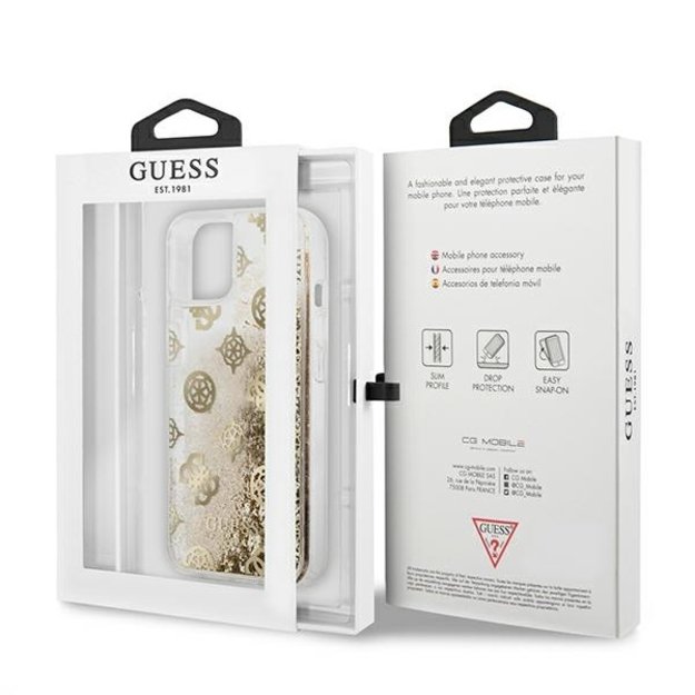 Guess GUHCP13SLGPEGO iPhone 13 mini 5.4&quot  gold/gold hardcase Peony Liquid Glitter 7